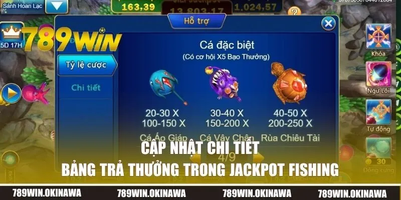 Cập nhật chi tiết bảng trả thưởng trong Jackpot Fishing